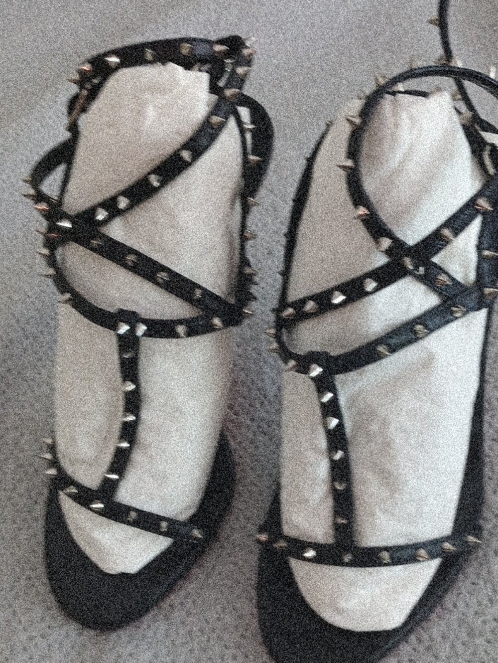 Christian Louboutin Black Studded Strappy Sandals